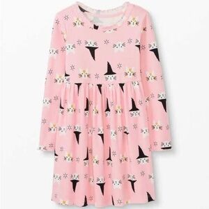 HALLOWEEN Hanna Andersson Rib Knit Dress in Magic Cats/ Discontinued Print